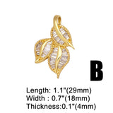 Colorful Leaf Pendant Plated CZ Heart Star Eye Jewelry Making Supplies