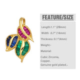 Colorful Leaf Pendant Plated CZ Heart Star Eye Jewelry Making Supplies