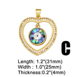 Colorful Leaf Pendant Plated CZ Heart Star Eye Jewelry Making Supplies