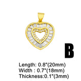 Copper CZ Big Heart Mushroom Charms for Necklaces Pendants
