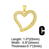 Copper CZ Big Heart Mushroom Charms for Necklaces Pendants