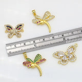 Copper Butterfly Pendants Zirconia Diy Jewelry Components