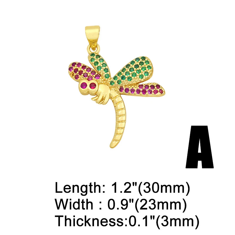 Copper Butterfly Pendants Zirconia Diy Jewelry Components