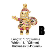 Crystal Santa Claus Pendant Necklace Copper Plated Christmas DIY