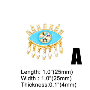 Enamel Evil Eye Fatima Hand Amulet Pendant for Jewelry Making