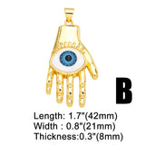 Enamel Evil Eye Fatima Hand Amulet Pendant for Jewelry Making