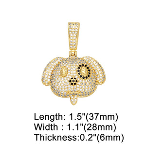CZ Crystal Puppy Pendant for Necklace DIY Jewelry