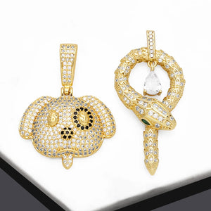 CZ Crystal Puppy Pendant for Necklace DIY Jewelry
