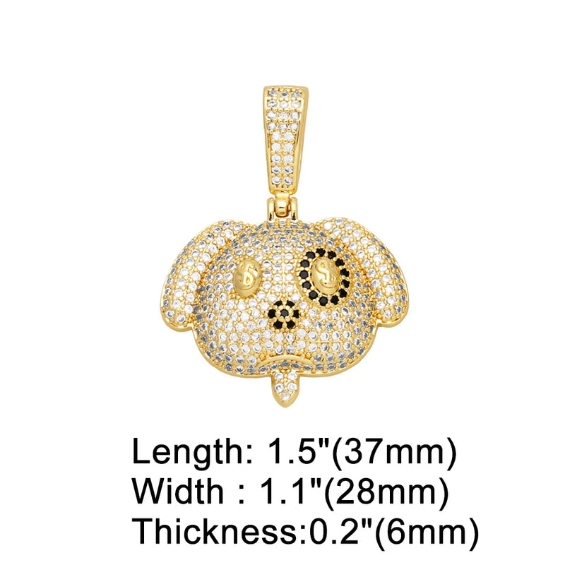 CZ Crystal Puppy Pendant for Necklace DIY Jewelry