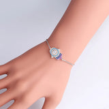 CZ Hamsa Evil Eye Bracelet Adjustable Charm for Women