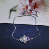 CZ Hamsa Evil Eye Bracelet Adjustable Charm for Women