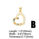 Crystal Bear Pendant for Necklace Copper Plated Heart Jewelry
