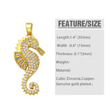 Rainbow Small Hippocampus Pendant Marine life CZ pdta076