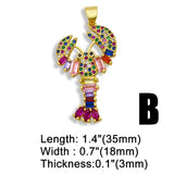 Rainbow Small Hippocampus Pendant Marine life CZ pdta076