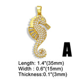 Rainbow Small Hippocampus Pendant Marine life CZ pdta076