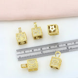 Copper CZ Plated Hand Hamsa Evil Eye Padlock Necklace Pendant pdta488