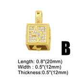 Copper CZ Plated Hand Hamsa Evil Eye Padlock Necklace Pendant pdta488
