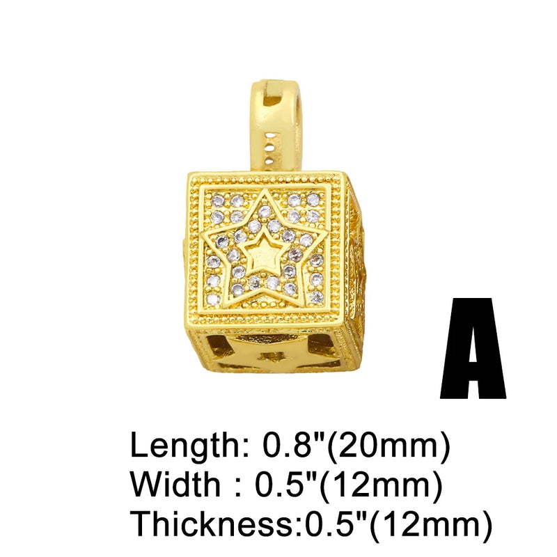 Copper CZ Plated Hand Hamsa Evil Eye Padlock Necklace Pendant pdta488