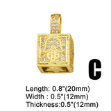 Copper CZ Plated Hand Hamsa Evil Eye Padlock Necklace Pendant pdta488