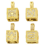 Copper CZ Plated Hand Hamsa Evil Eye Padlock Necklace Pendant pdta488