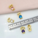 Colorful Crystal Pendant Copper Cubic Zirconia DIY Jewelry