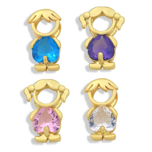 Colorful Crystal Pendant Copper Cubic Zirconia DIY Jewelry