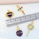 Heart Cross Pendants with Zirconia for DIY Jewelry Crafts