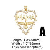 Heart Mothers Pendant for Necklace DIY Making Plated Copper Zircon Components