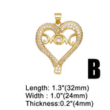 Heart Mothers Pendant for Necklace DIY Making Plated Copper Zircon Components