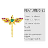 Dragonfly Charms Brass Cubic Zirconia Necklace Pendant DIY