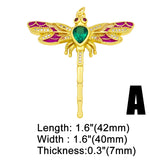 Dragonfly Charms Brass Cubic Zirconia Necklace Pendant DIY