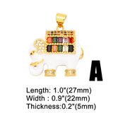 Multicolor CZ Enamel Elephant Pendant for Necklace