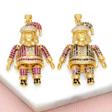 Crystal Santa Claus Pendant Necklace Copper Plated Christmas Jewelry