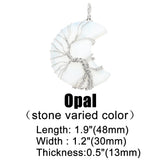 Opal Tree of Life Moon Pendant Necklace Men Women Copper Amethyst Tiger Eye