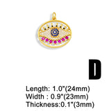 Rainbow CZ Stone LOVE Pendant Charms for Jewelry Making Evil Eye Necklace Charms
