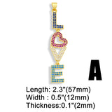 Rainbow CZ Stone LOVE Pendant Charms for Jewelry Making Evil Eye Necklace Charms