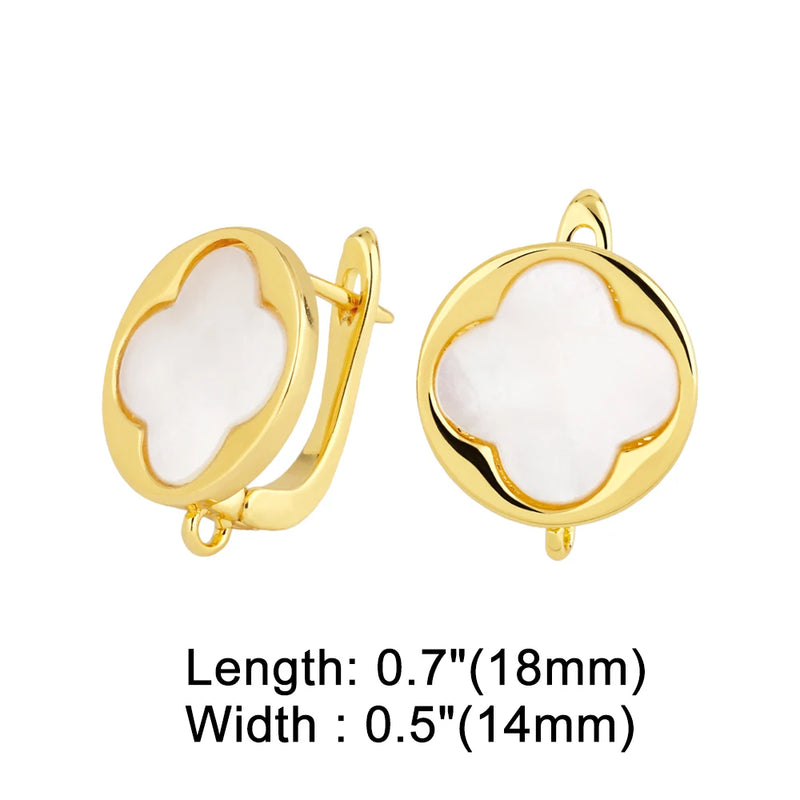 Copper Plated Shell Flower Earring Hooks for DIY Earrings Making