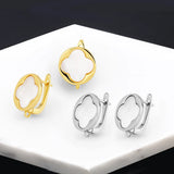 Copper Plated Shell Flower Earring Hooks for DIY Earrings Making
