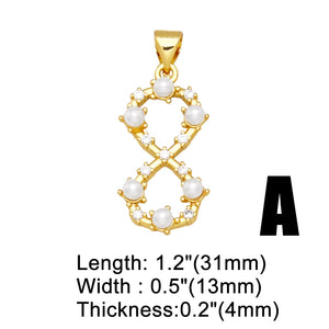Copper Plated Small Bead Infinity Pendant for Necklace