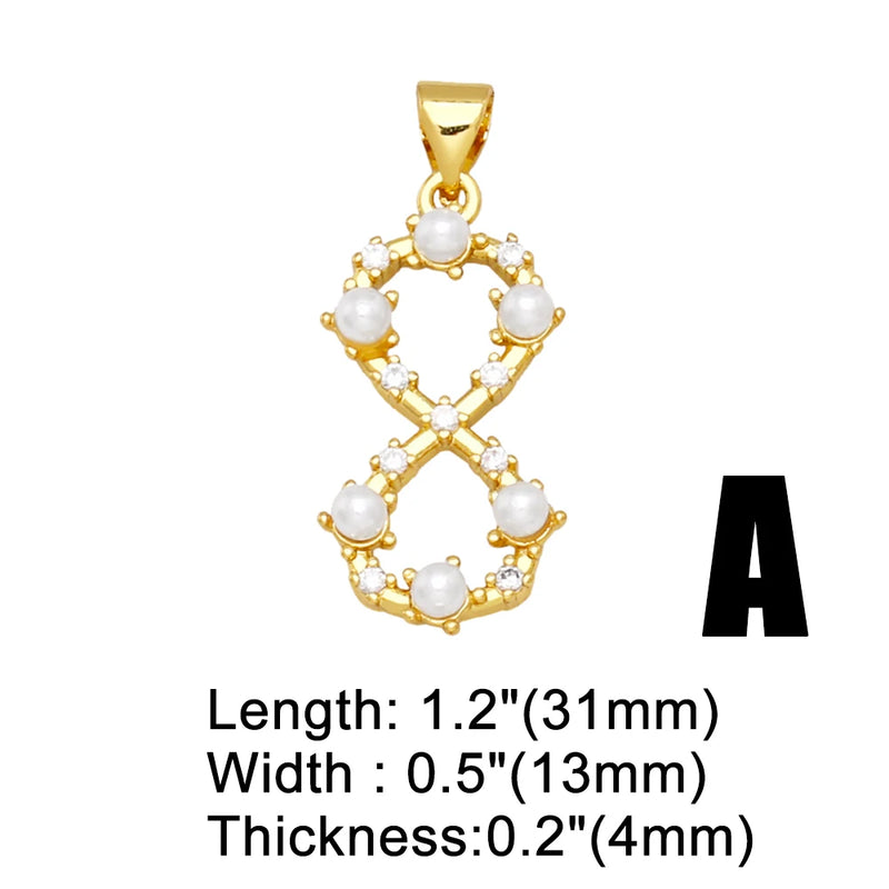 Copper Plated Small Bead Infinity Pendant for Necklace
