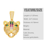CZ Leopard Pendant Necklace Copper Plated Animal Jewelry
