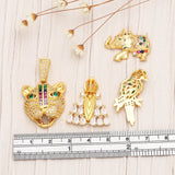 CZ Leopard Pendant Necklace Copper Plated Animal Jewelry