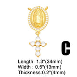 Virgin Mary Cross Pendant Necklace Bird Butterfly Jewelry