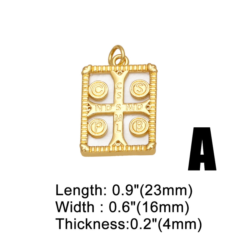 Copper Cross Pendant CZ Crucifix Necklace Jewelry Making Supply