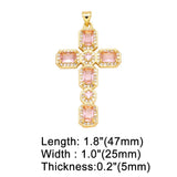 Multicolor Crystal Big Cross Pendant for Necklace Crucifix Jewelry