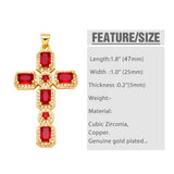 Multicolor Crystal Big Cross Pendant for Necklace Crucifix Jewelry
