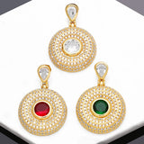 Multicolor Crystal Round Pendant Necklace CZ Jewelry