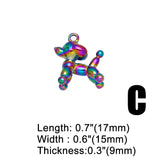 Rainbow Balloon Dog Bear Necklace Pendant Copper Electroplating