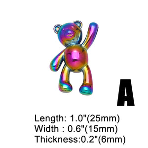 Rainbow Balloon Dog Bear Necklace Pendant Copper Electroplating