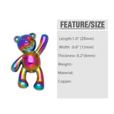 Rainbow Balloon Dog Bear Necklace Pendant Copper Electroplating